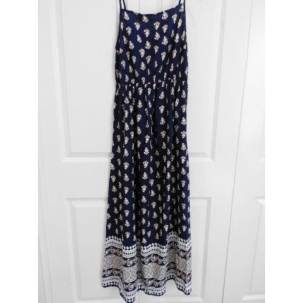 Vivance Sustainable Printed Maxi Dress Navy Blue size 6 - Picture 4 of 6